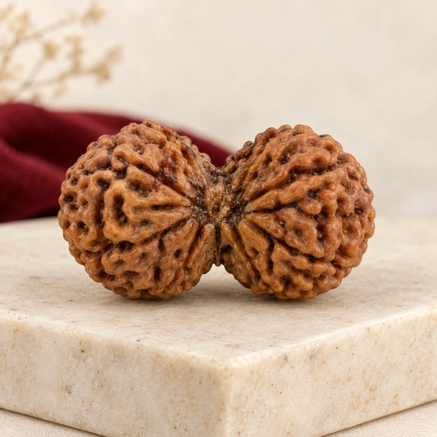 Gauri Shankar Rudraksha — Naturally Joined Bead — full product view; original illustrative product photography