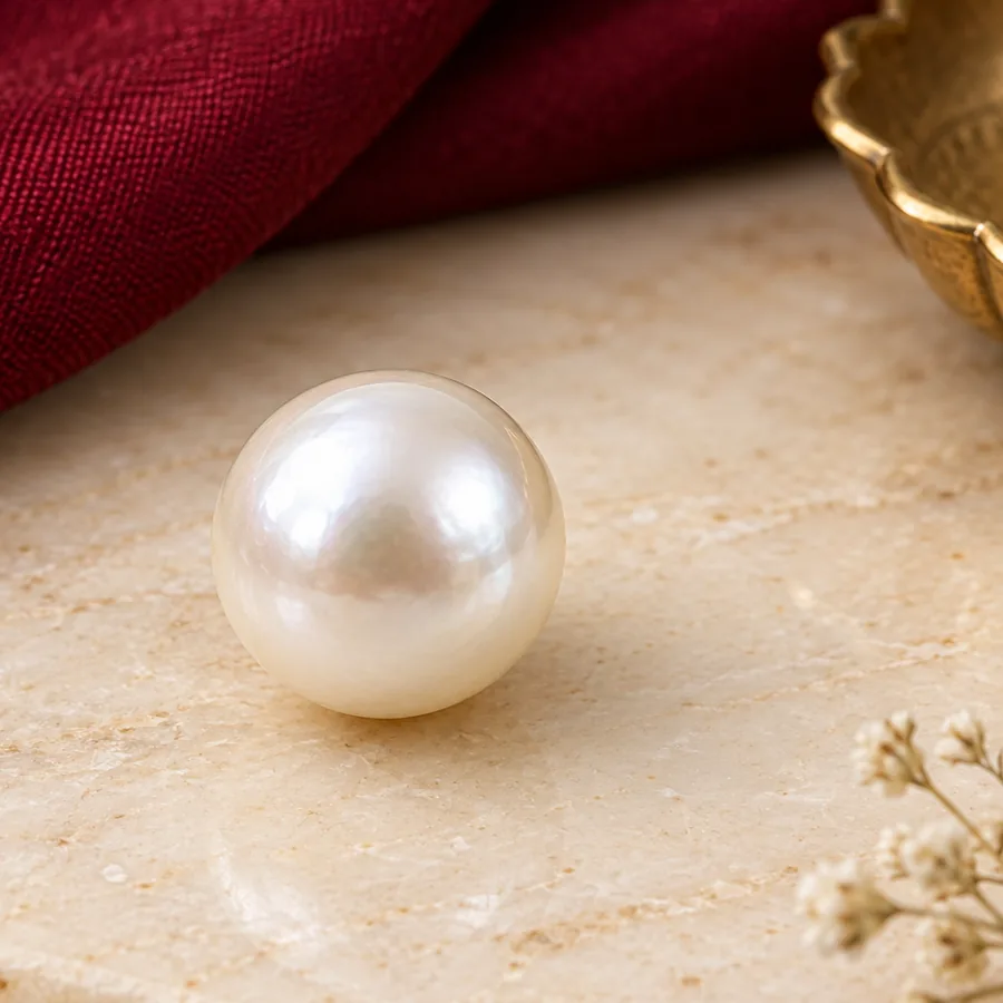 Pearl (Moti) — Loose Pearl — right-framed detail; original illustrative product photography