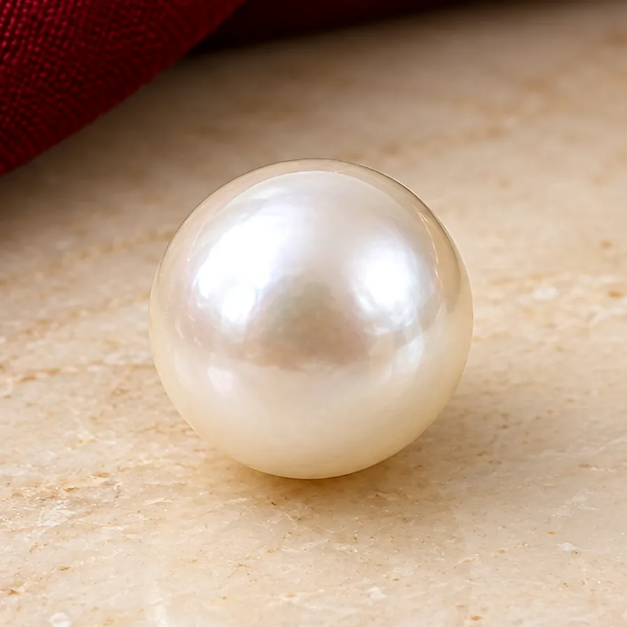 Pearl (Moti) — Loose Pearl — macro material detail; original illustrative product photography