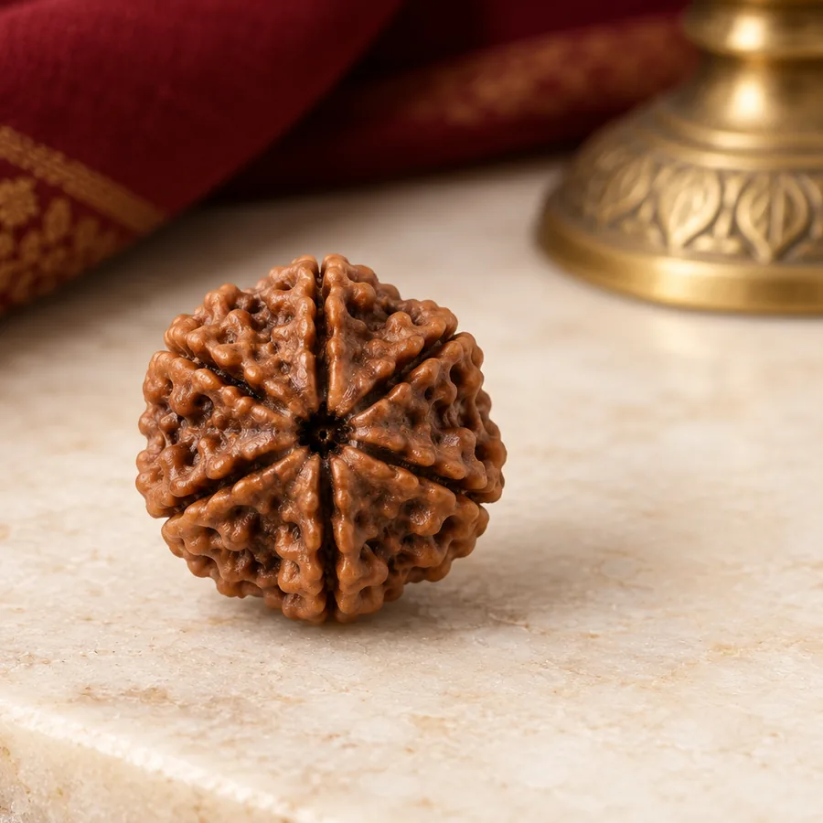 7 Mukhi Rudraksha — Natural Loose Bead — right-framed detail; original illustrative product photography