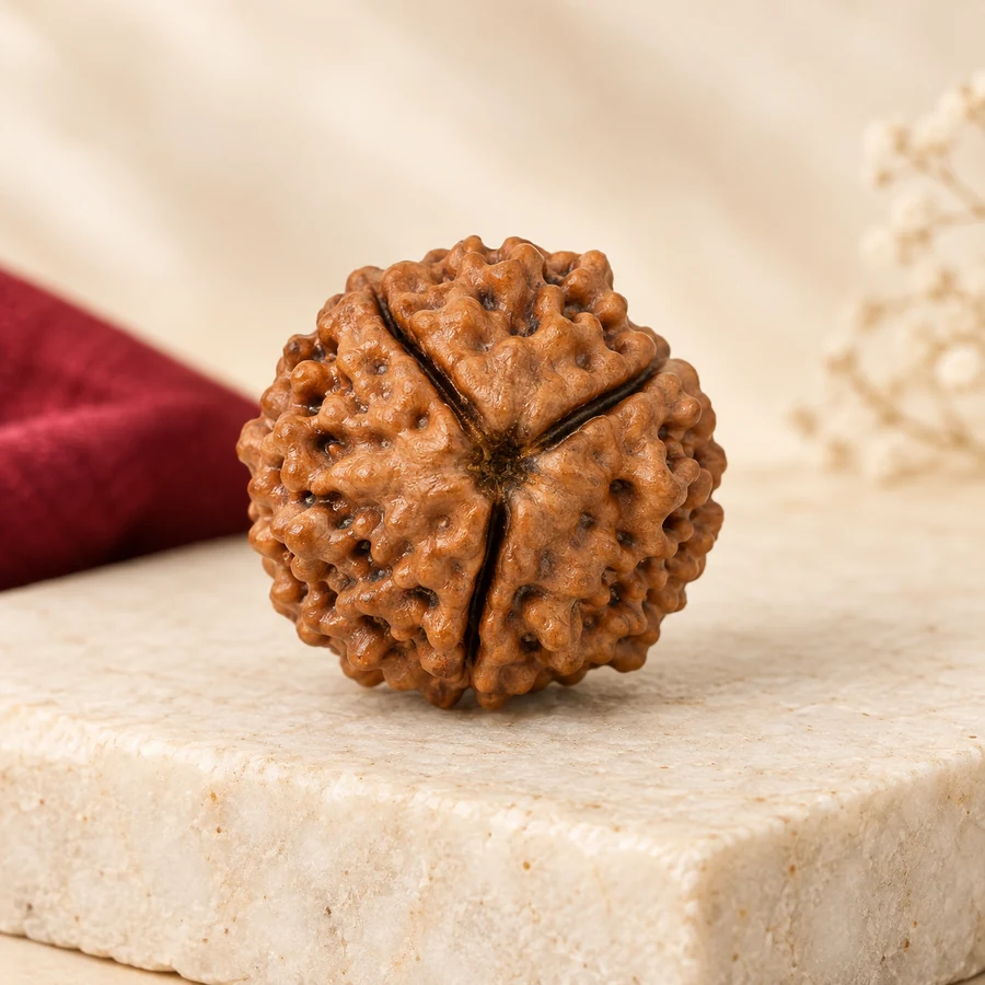3 Mukhi Rudraksha — Natural Loose Bead — full product view; original illustrative product photography