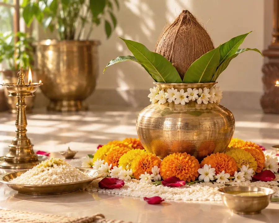 Upakarma — devotional atmosphere; original illustrative service photograph