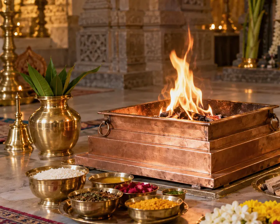 Ayush Havan — illustrative view 4 Ayush Havan — devotional atmosphere; original illustrative service photograph