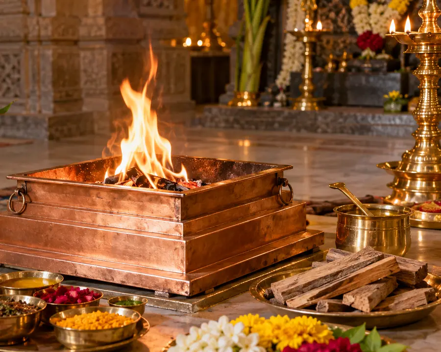 Ayush Havan — illustrative view 5 Ayush Havan — close ritual detail; original illustrative service photograph